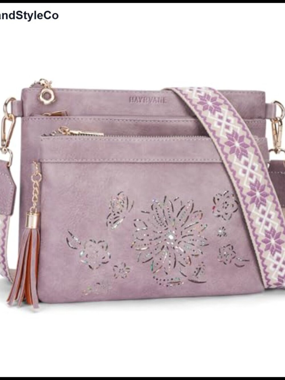 Designer Faux Leather Crossbody Bag Multi Pocket Shoulder Purse Sunflower